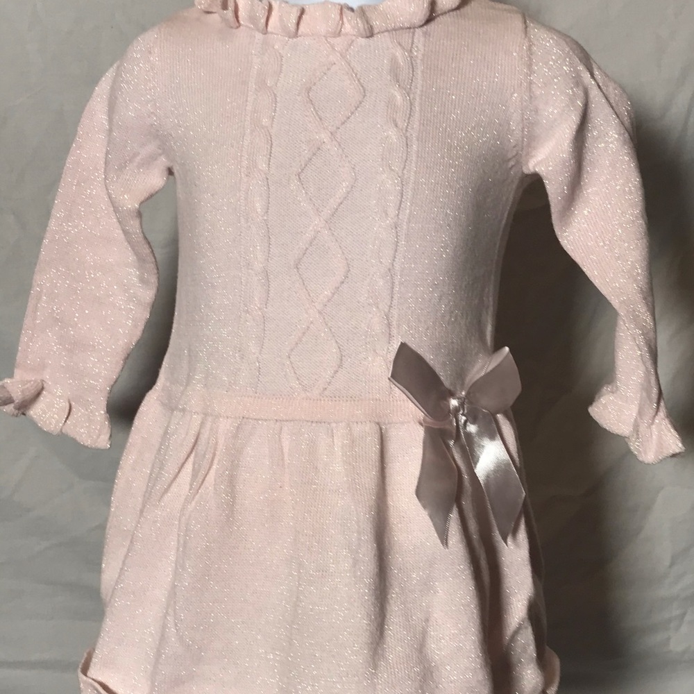 minibasix shimmer pink sweater dress